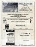 Sterllingworth Hotel, Elkhorn Hardware, Mayfield Gas, Scheurmens, Stuart W. Johnson, Hiram Hallock, Walworth County 1955c